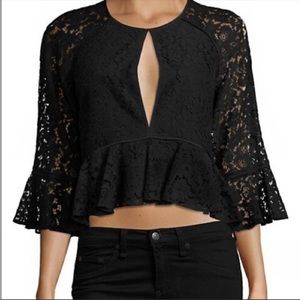 Likely Avers Black Lace Top